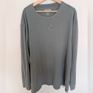 Duluth Trading Longtail T-Shirt Men's XXL Relaxed Fit Long Sleeve Gray Green